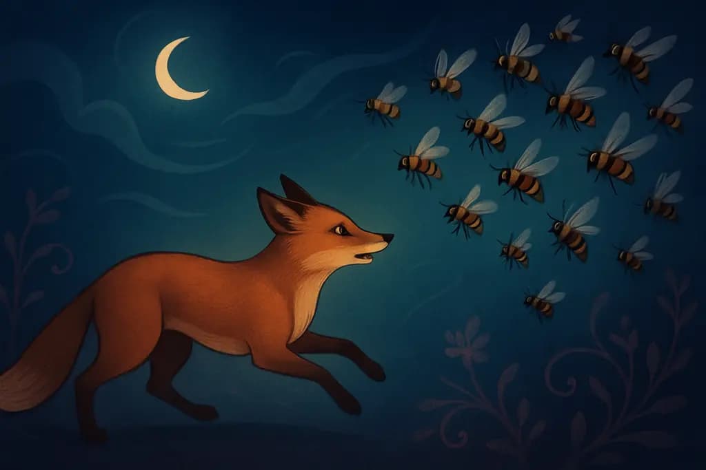 Dream illustration: Chased by a swarm of bees