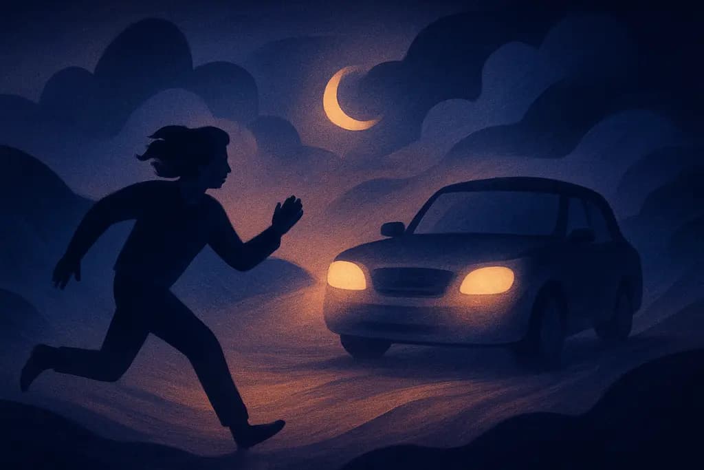 Dream illustration: Chased by a vehicle