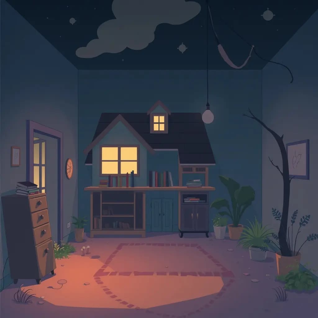 Dream illustration: Childhood Home Empty