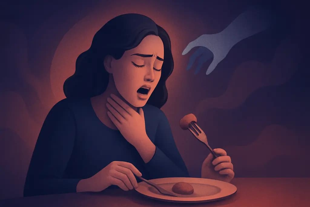 Dream illustration: choking on food in dream meaning