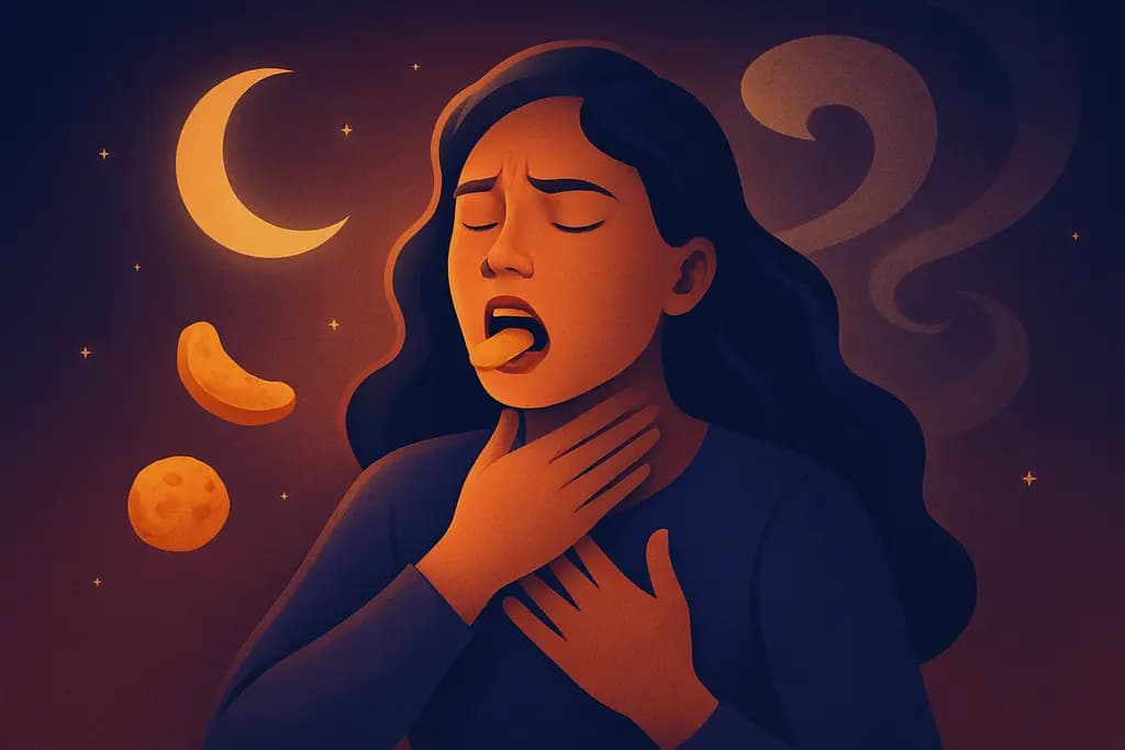 Dream illustration: choking on two pieces of food in a dream