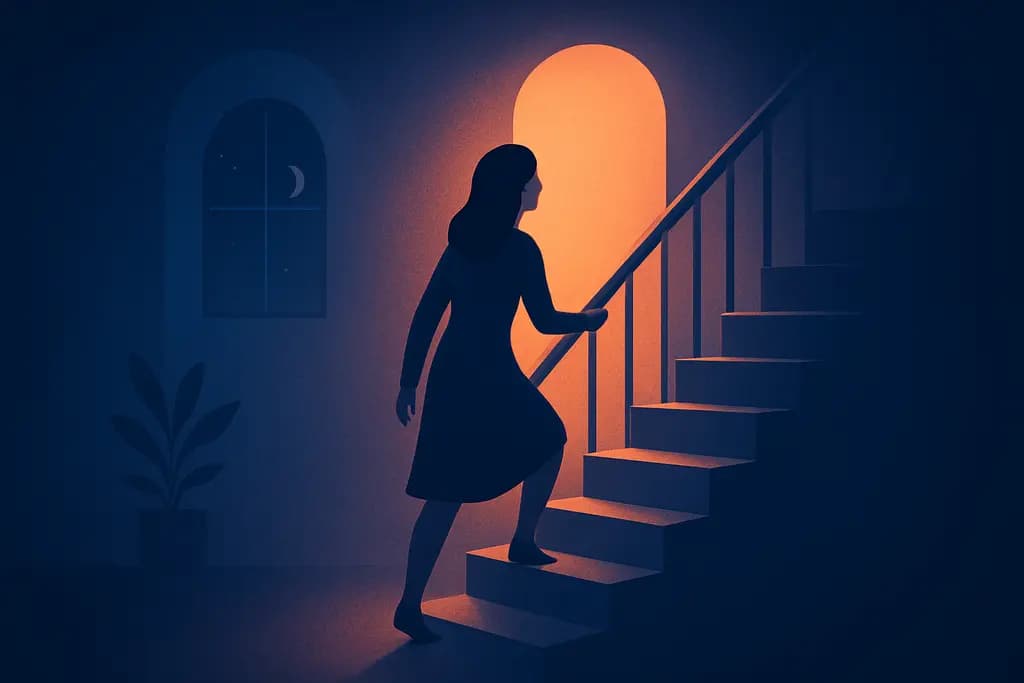 Dream illustration: climbing staircase in house dream meaning