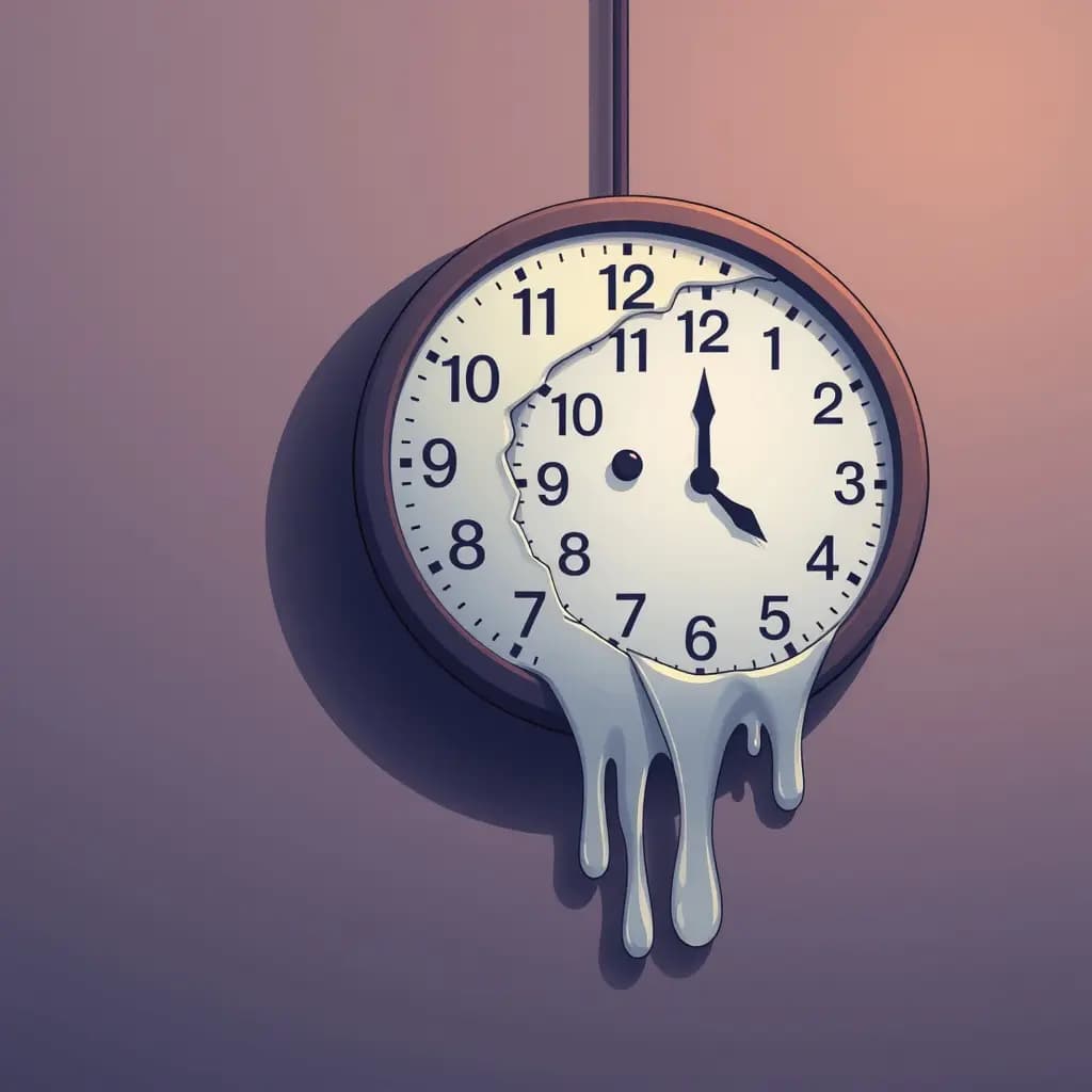 Dream illustration: Clock melting on wall