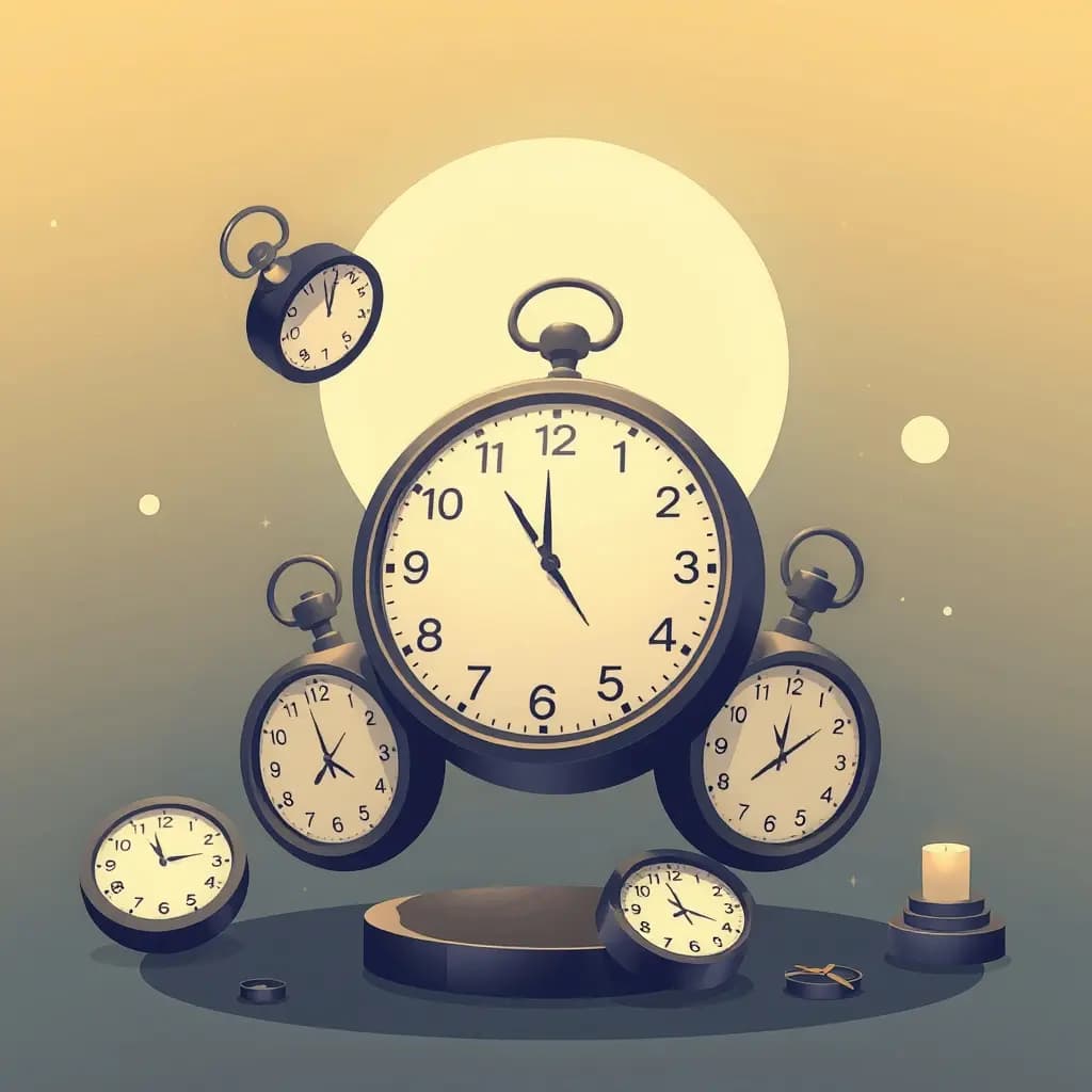 Dream illustration: Clocks spinning backward or all at once