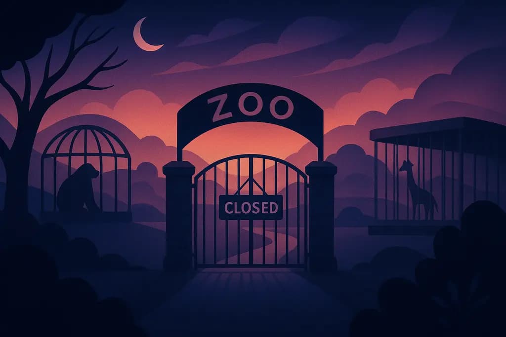 Dream illustration: Closed or empty zoo