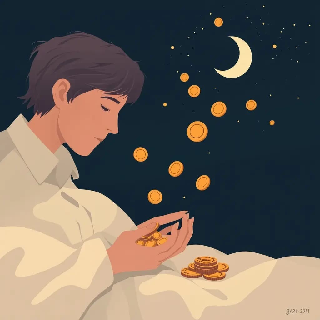 Dream illustration: Counting coins that vanish