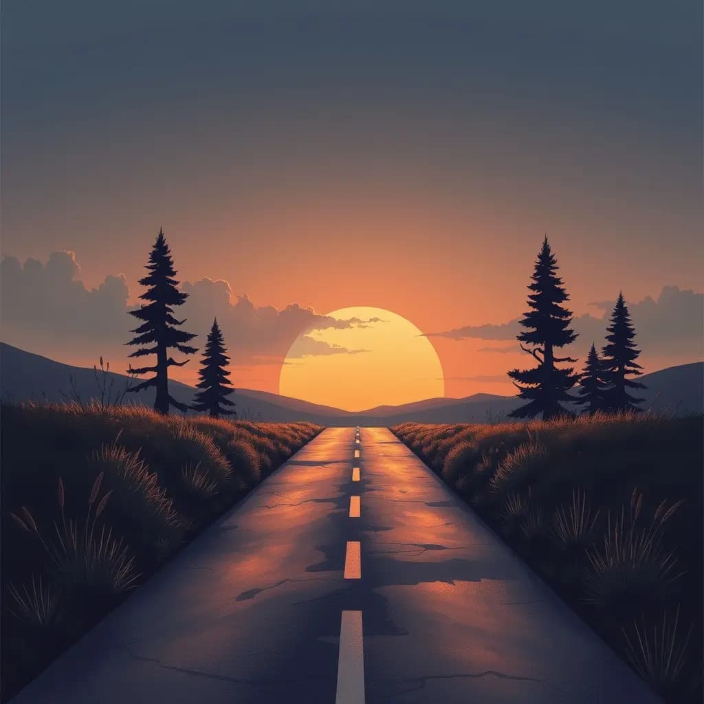 Dream illustration: Crossroads at dawn