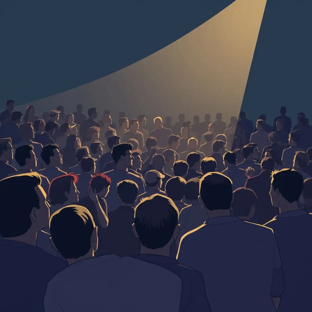 Dream illustration: Crowd booing in silence