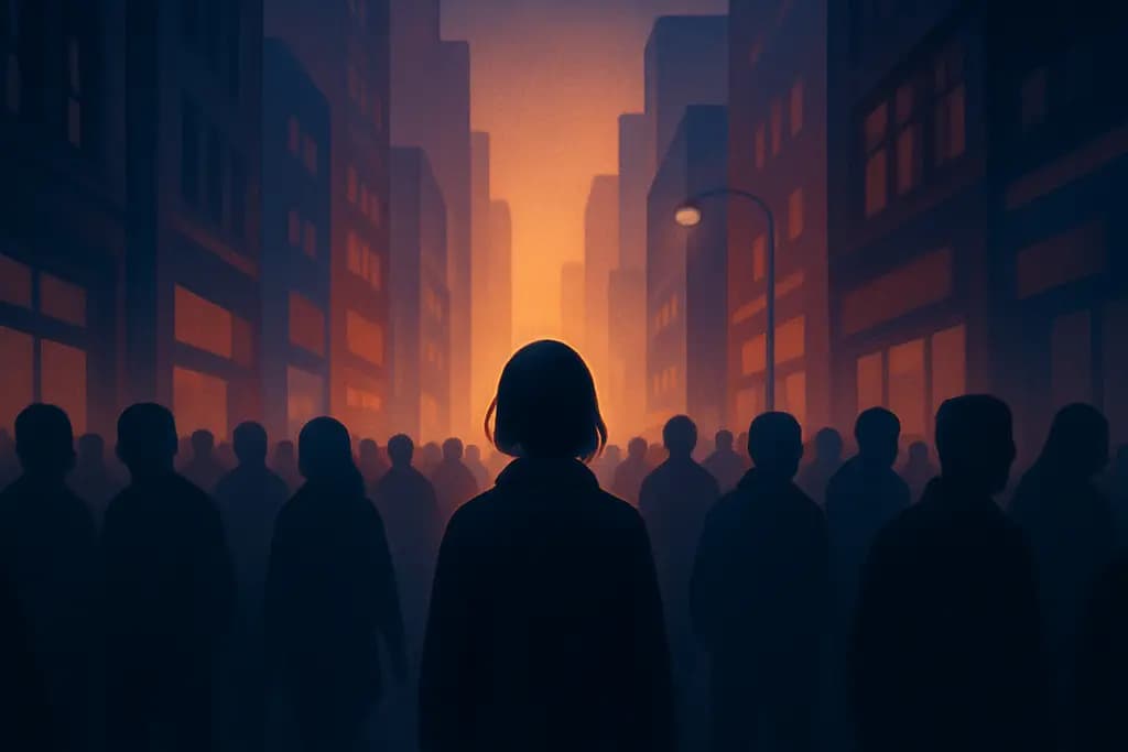 Dream illustration: Crowded city streets