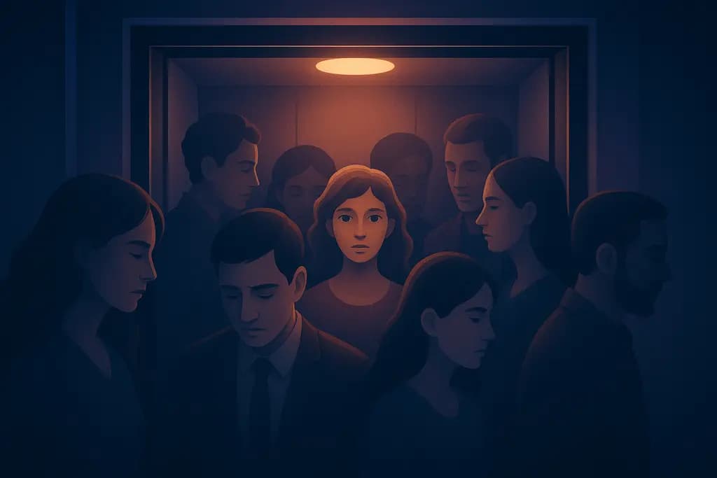 Dream illustration: Crowded elevator dream