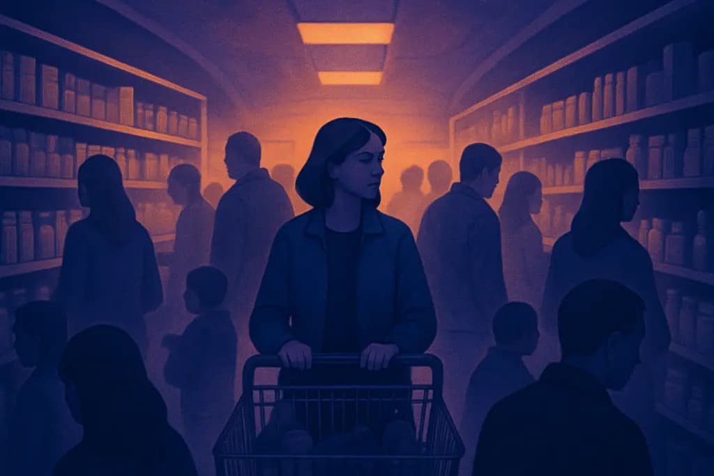 Dream illustration: Crowded supermarket