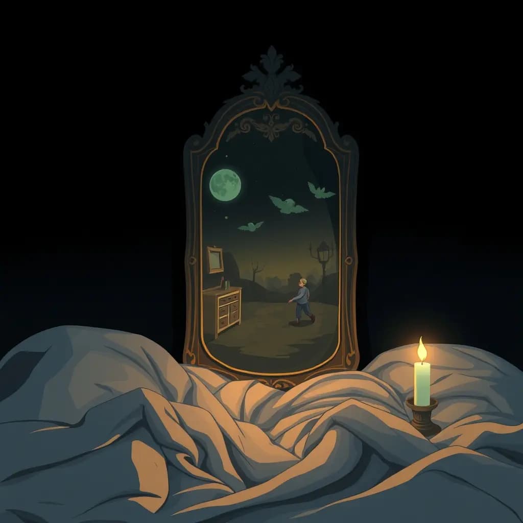 Dream illustration: Cursed mirror shows past