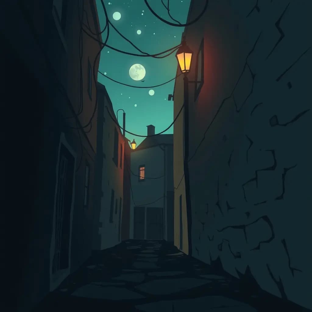Dream illustration: Dark alley