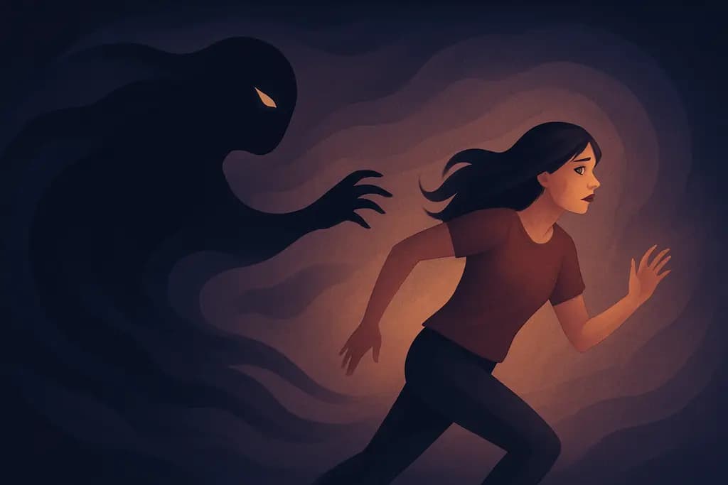 Dream illustration: darkness chasing me