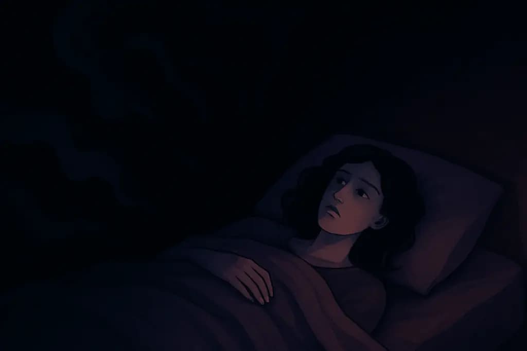 Dream illustration: darkness in bed