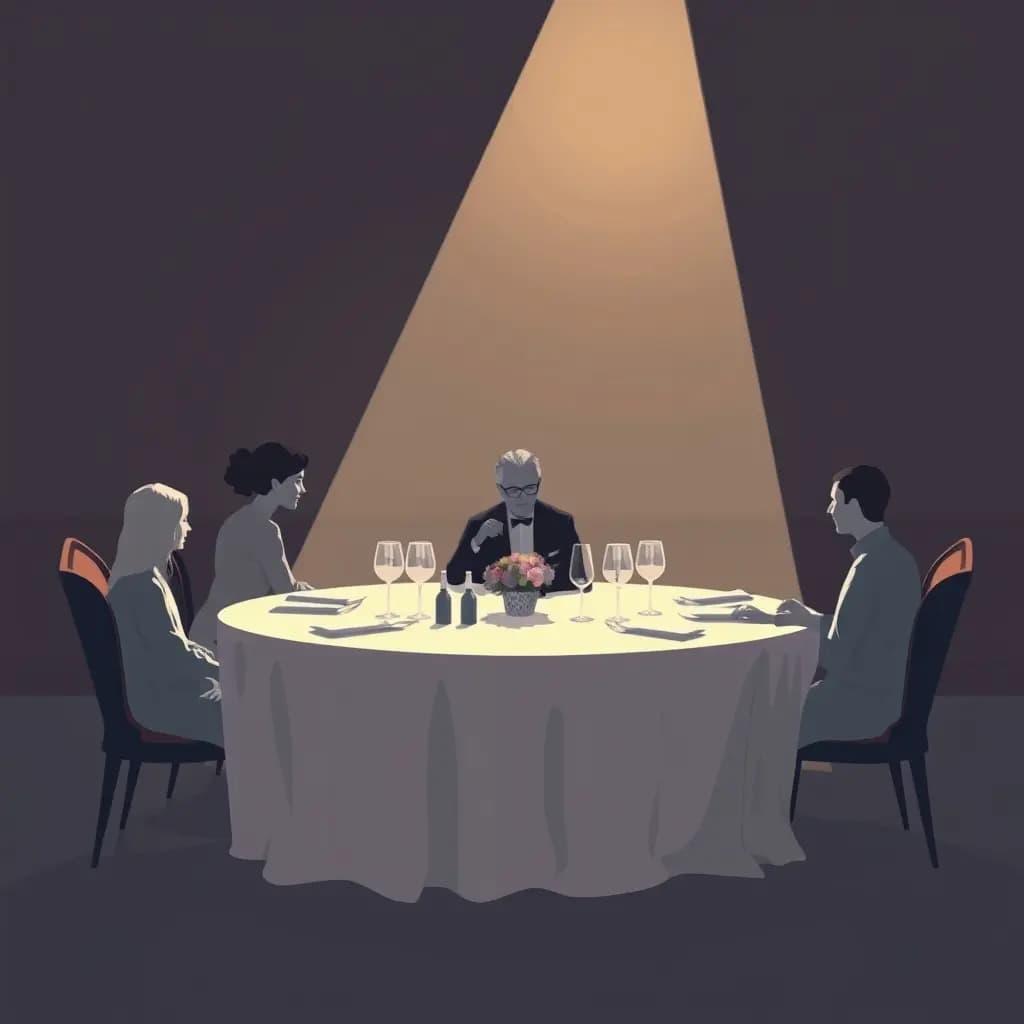 Dream illustration: Dining at a table with invisible guests