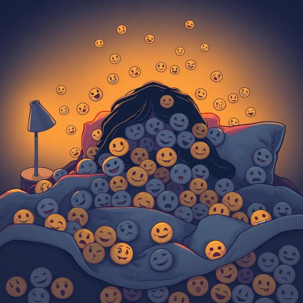 Dream illustration: DMs filled with emojis