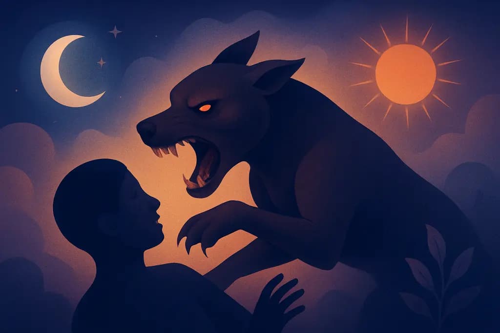 Dream illustration: Dog attack or protective dog