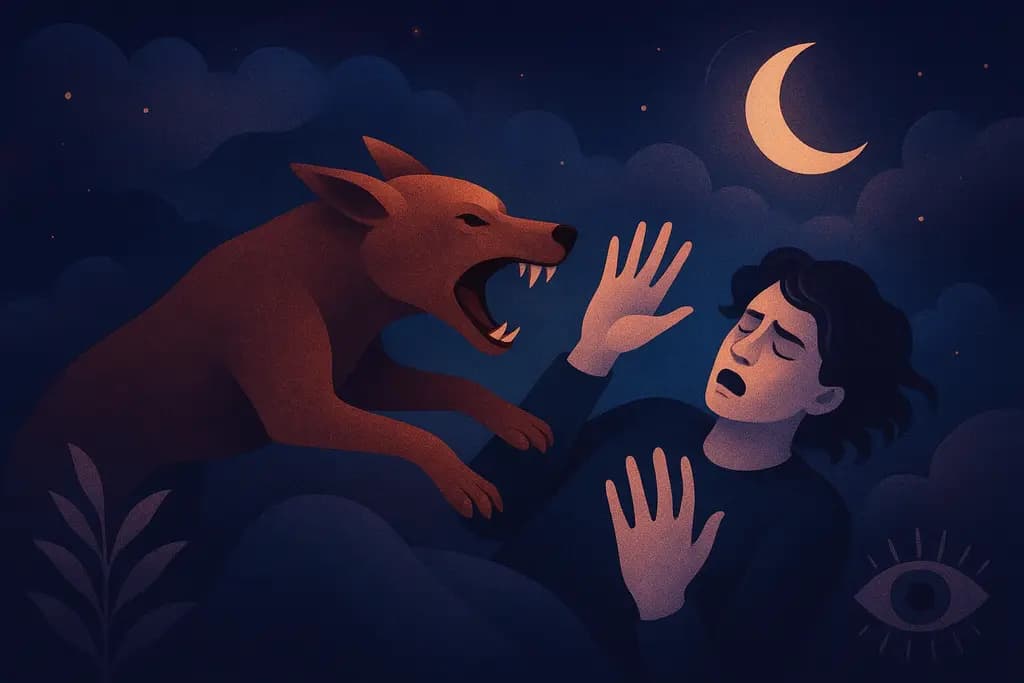 Dream illustration: Dog bite or being attacked by a dog