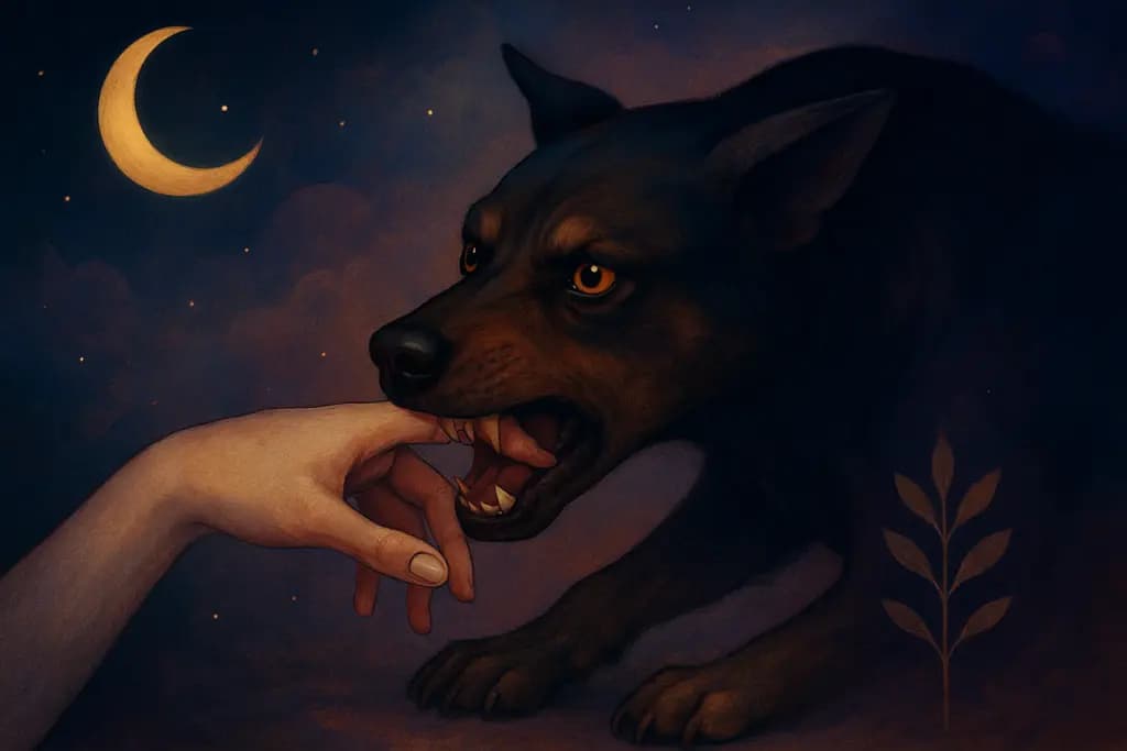 Dream illustration: Dog biting you