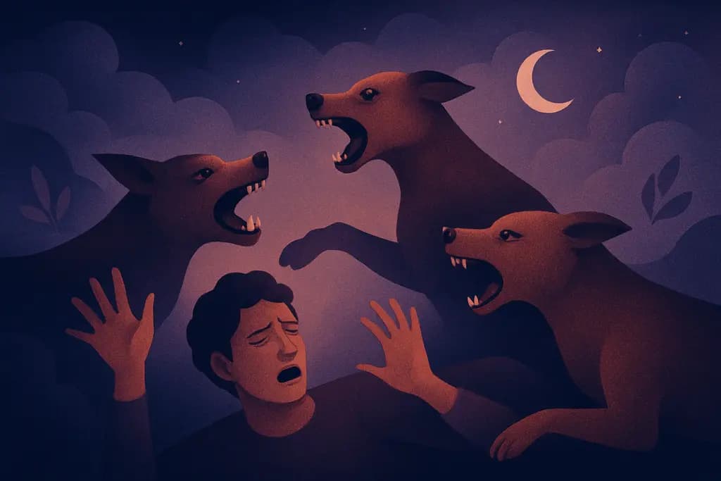 Dream illustration: Dogs attacking you