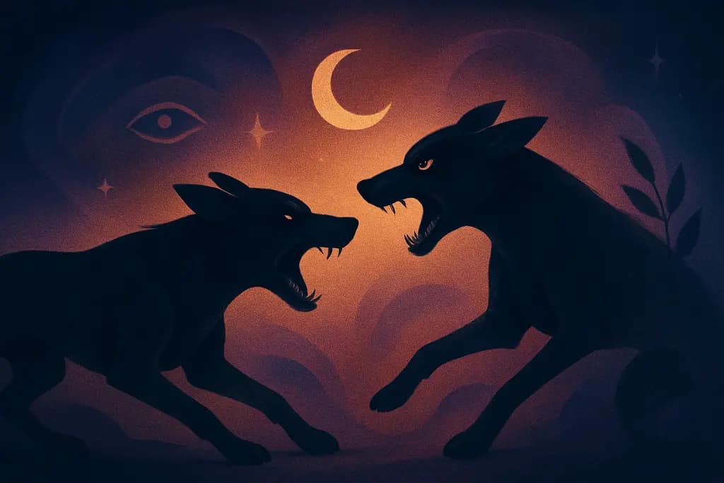 Dream illustration: Dogs attacking