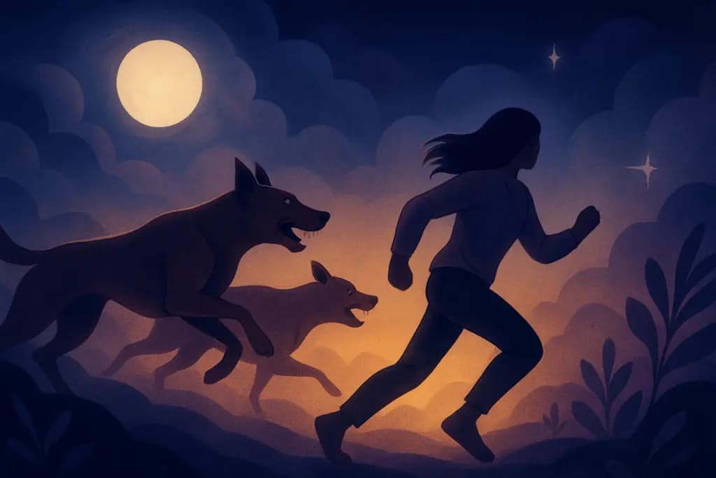 Dream illustration: Dogs chasing you