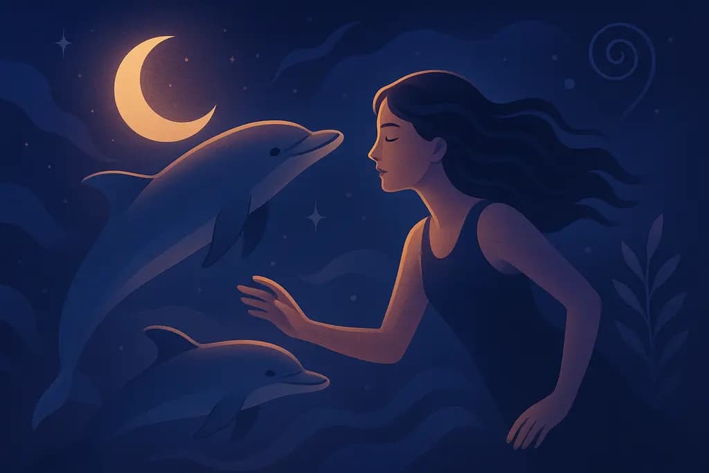 Dream illustration: Dolphins guiding you