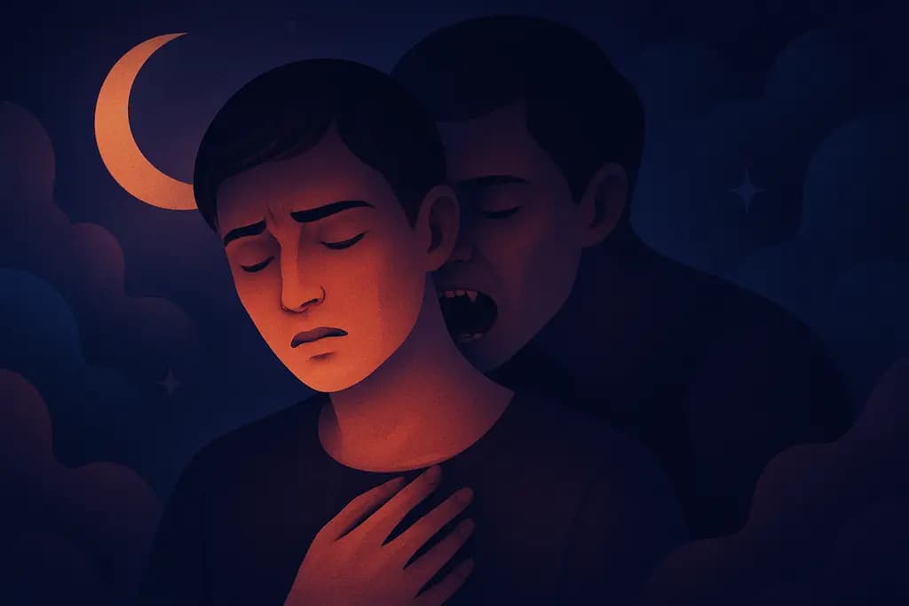 Dream illustration: doppelgänger biting me in my dream