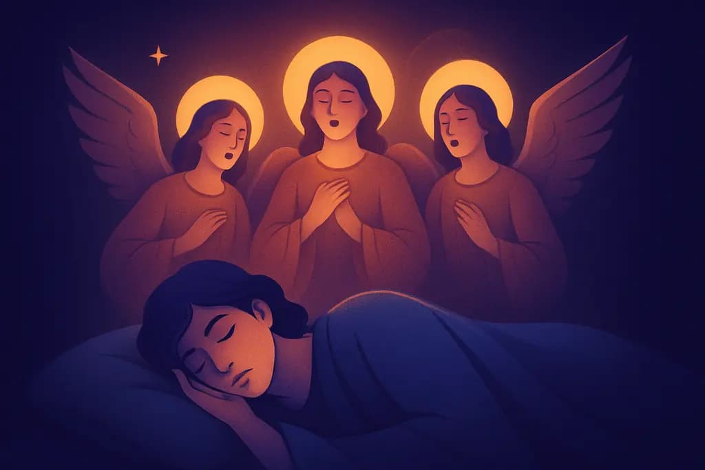Dream illustration: dream about angels appearing and singing