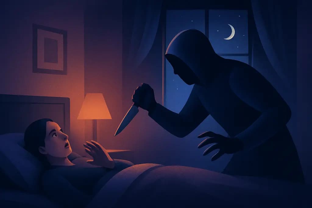 Dream illustration: dream about being attacked in my house