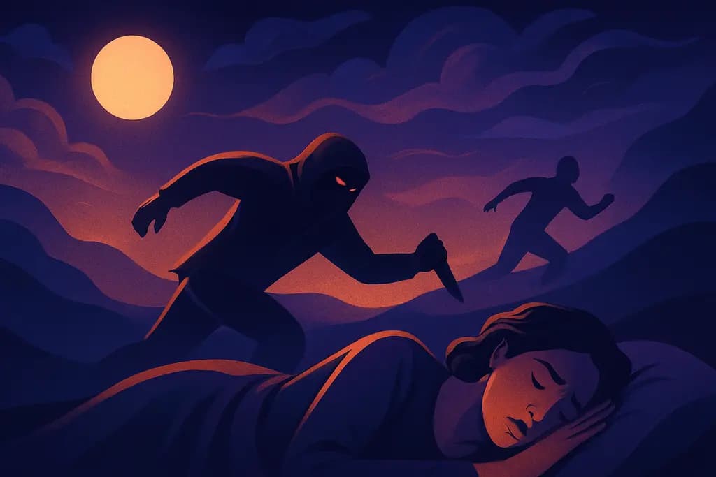 Dream illustration: dream about being chased and attacked