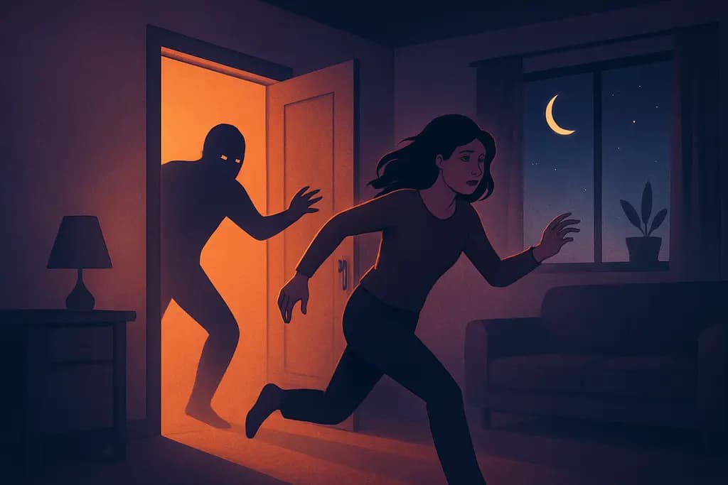 Dream illustration: dream about being chased while renting an apartment