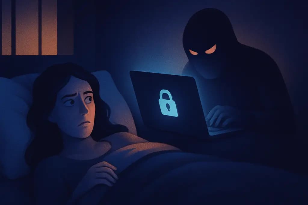 Dream illustration: dream about being hacked in bed