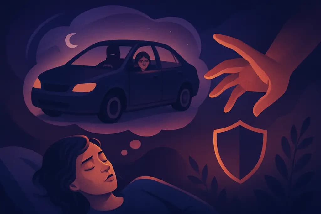 Dream illustration: dream about being kidnapped in a car
