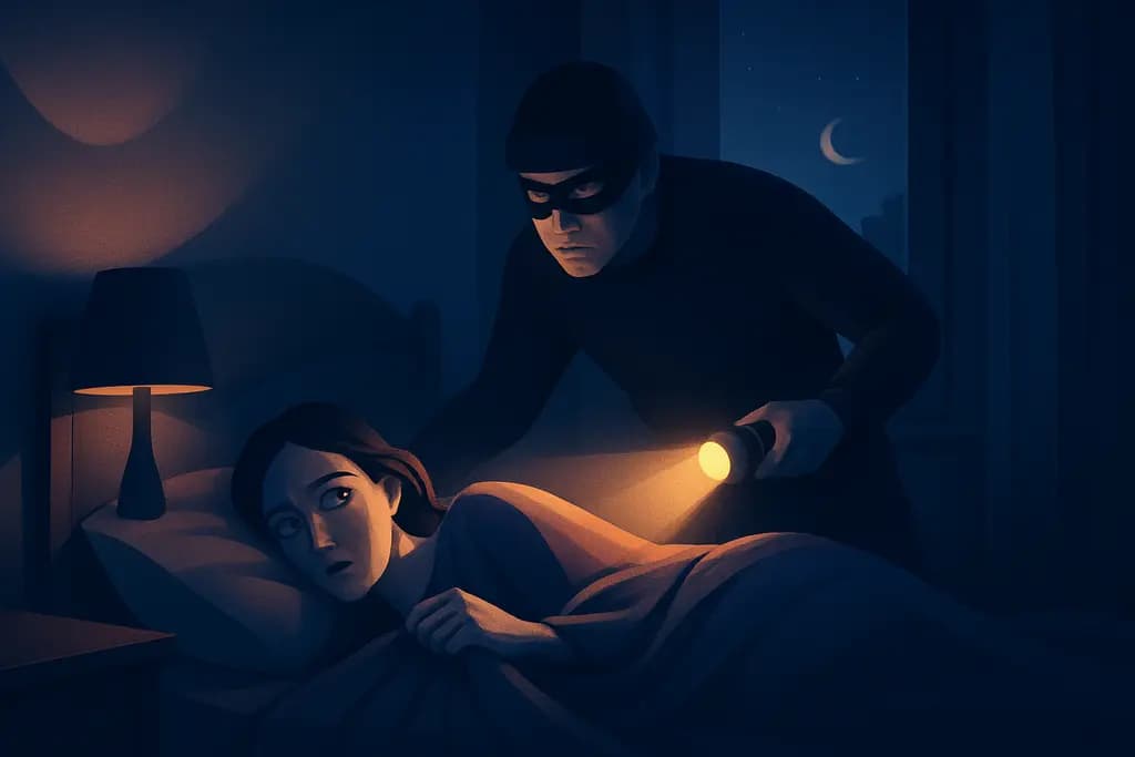 Dream illustration: dream about burglar in my bed