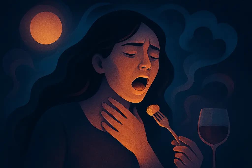 Dream illustration: dream about choking on food while eating