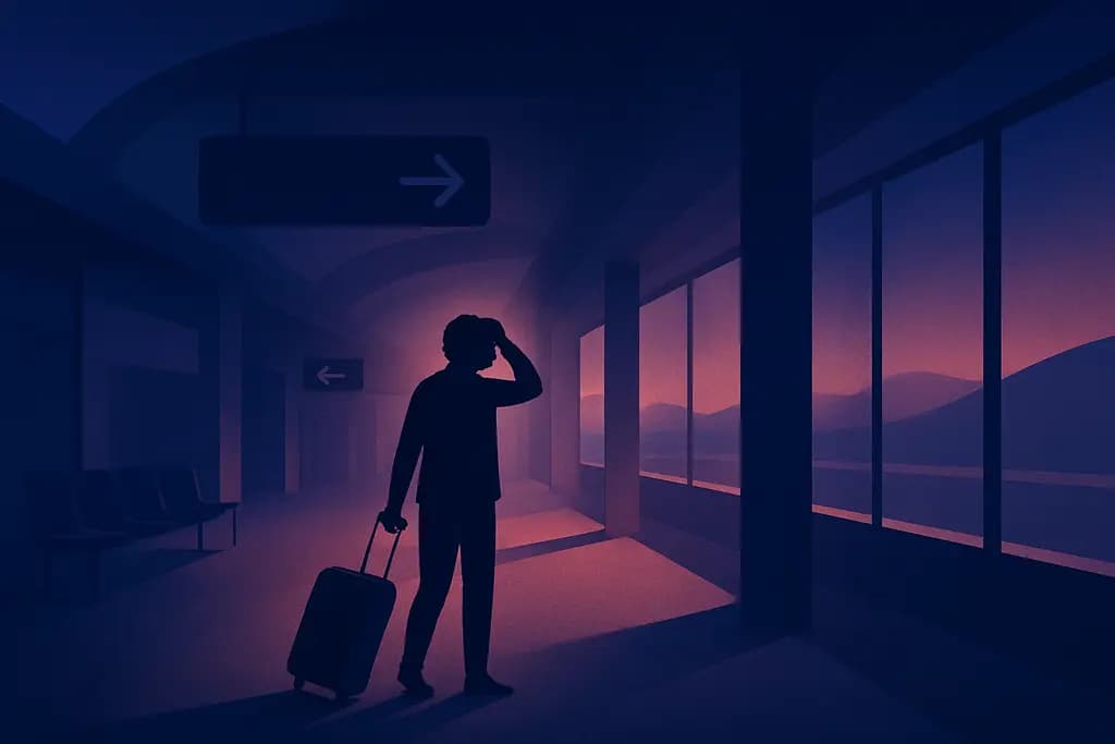 Dream illustration: Dream about getting lost in an airport terminal