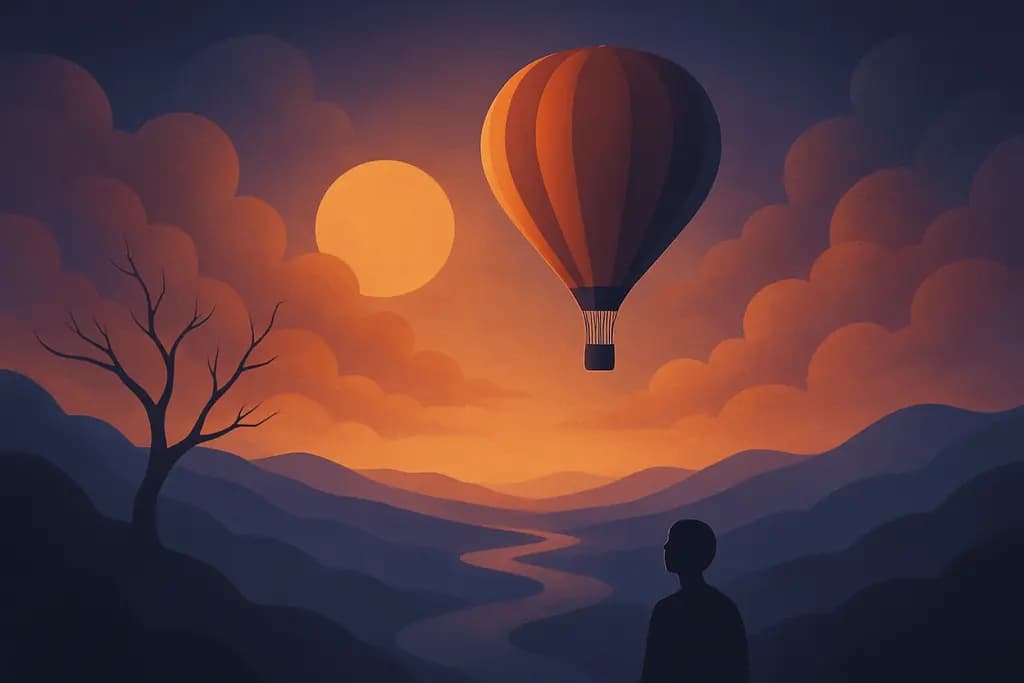 Dream illustration: dream about hot air balloon ride meaning
