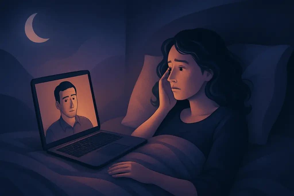 Dream illustration: dream about joining a video call in bed