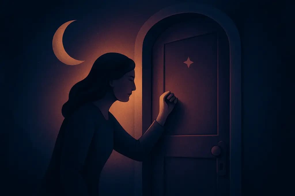 Dream illustration: Dream about repeatedly knocking on a locked door