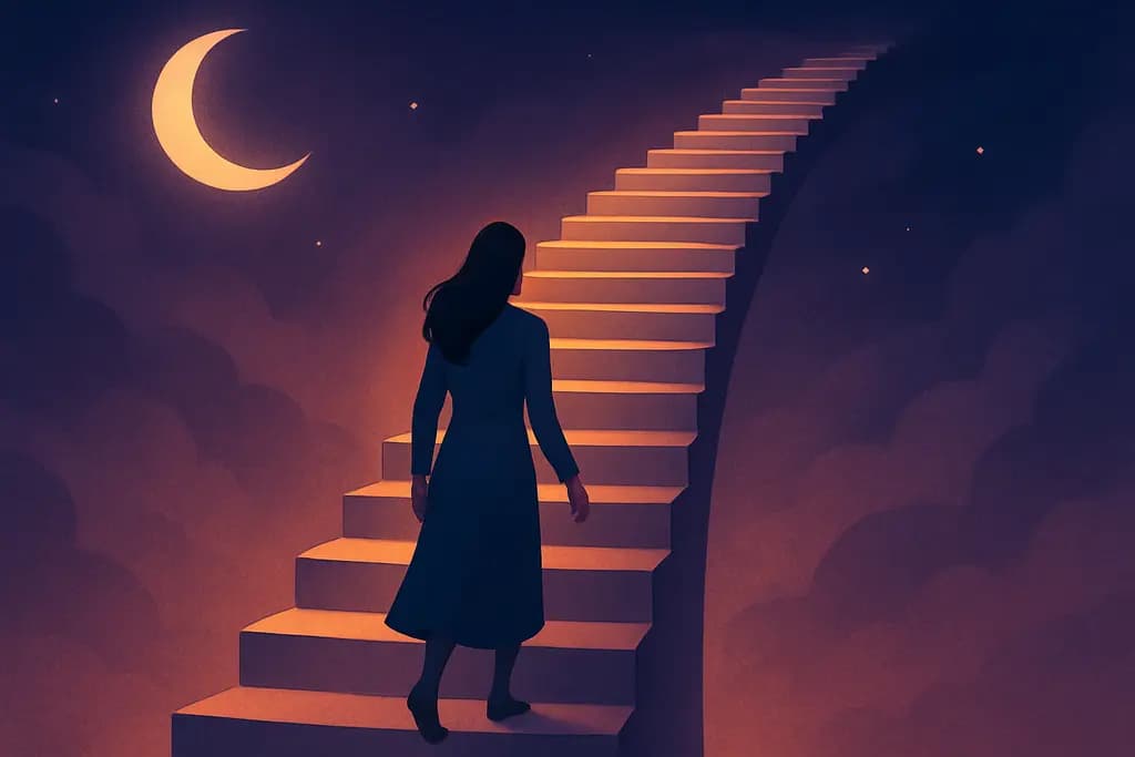Dream illustration: dream about staircase stretches as you climb
