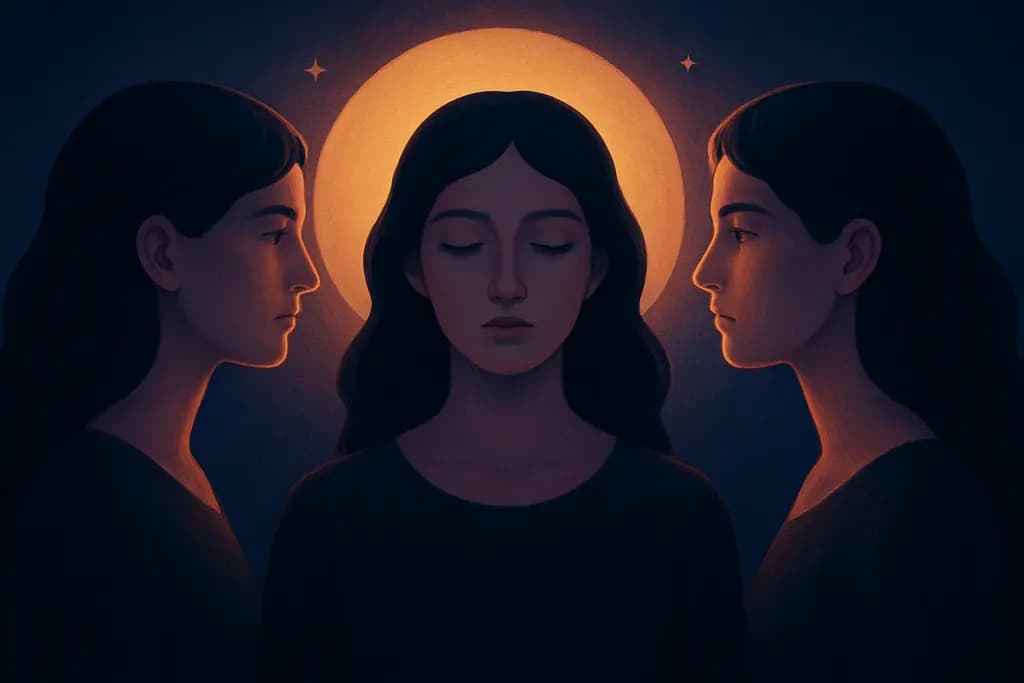 Dream illustration: dream about two doppelgängers