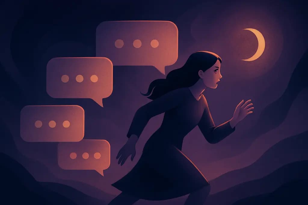 Dream illustration: dream about unsent text messages chasing me