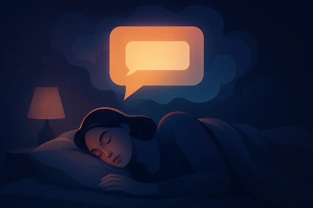 Dream illustration: dream about unsent text messages in bed
