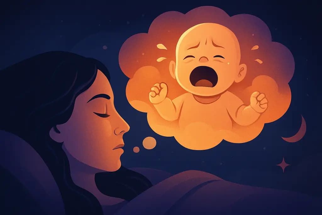 Dream illustration: dreaming of a baby crying loudly