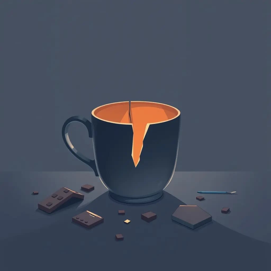 Dream illustration: Drinking from a broken cup