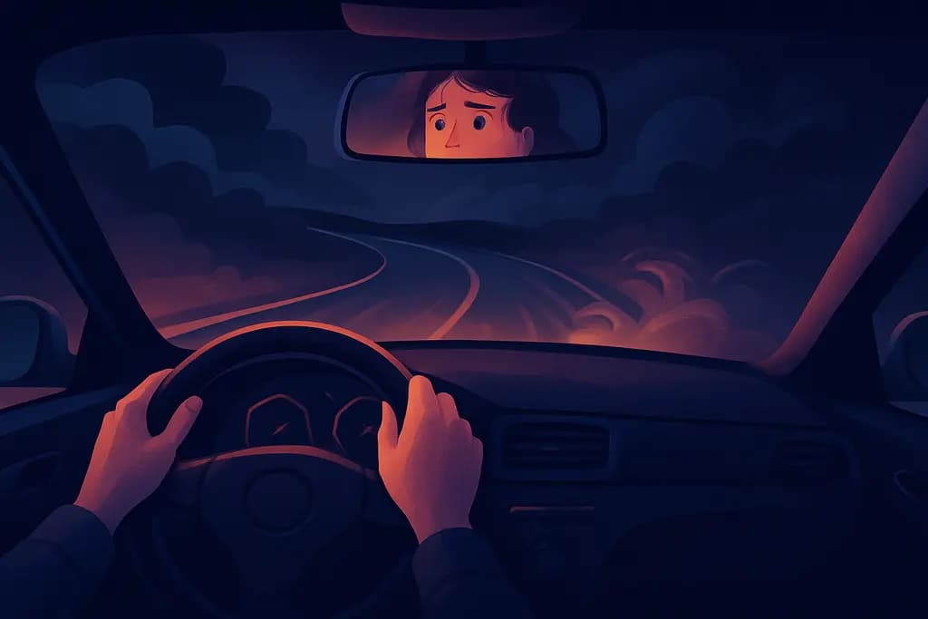 Dream illustration: Driving Out of Control