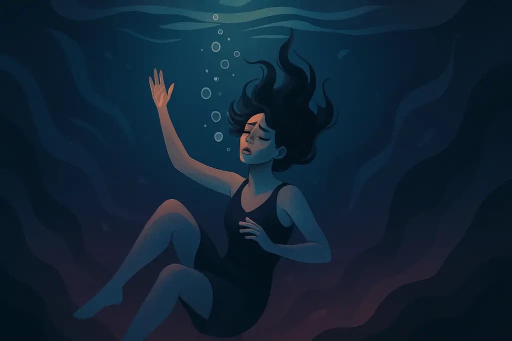 Dream illustration: Drowning underwater