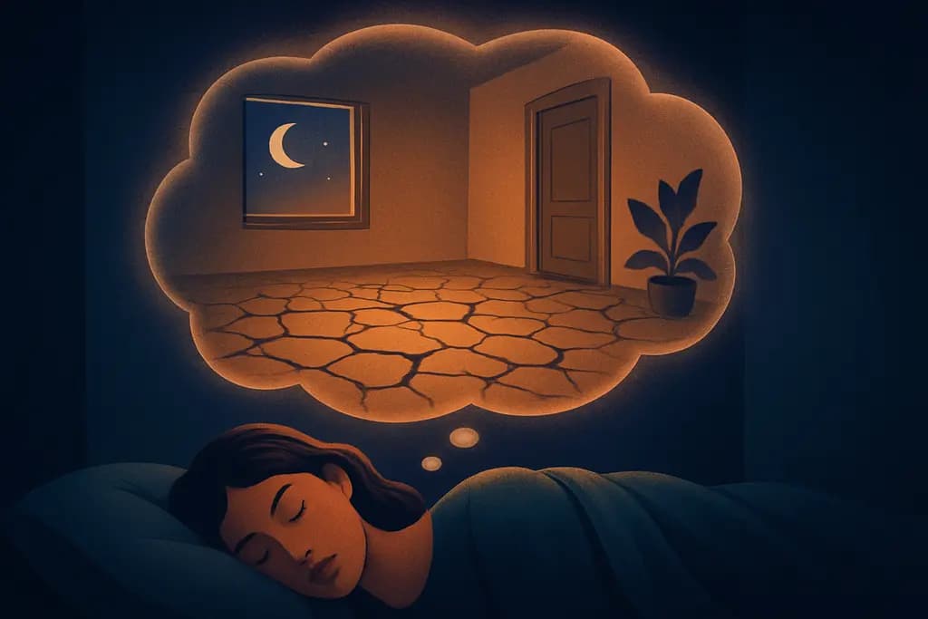 Dream illustration: dry cracked earth in house dream meaning